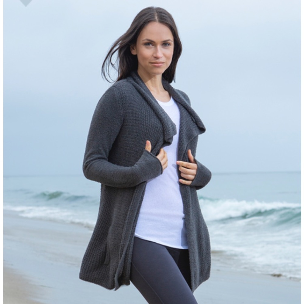 Barefoot Dreams COZYCHIC LITE COASTAL CARDI Carbon